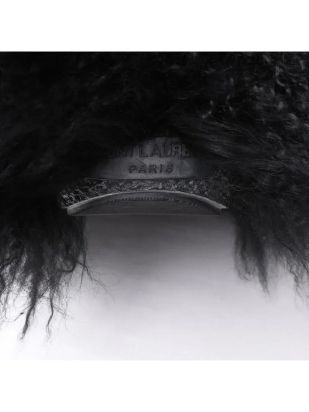 Saint Laurent Fur Boots Black Furry Mongolian Lamb Ankle